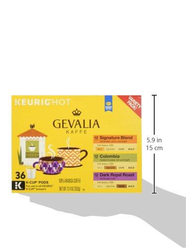 Gevalia Gevalia Coffee K-Cup Pods Variety Pack, Signature Blend, Columbian and Dark Royal Roast, 36 Count