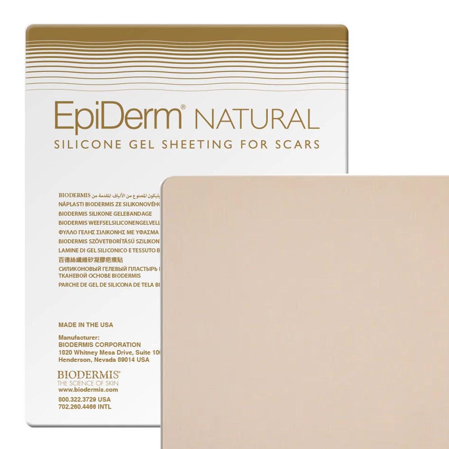 BIODERMIS Epi-Derm Large Sheets, Premium Grade Silicone Scar Sheets for C-Section, Tummy Tuck, Hysterectomy & Cardiac Surgery Scars, Easy To Use & Reusable Silicone Gel Sheets for Scars, 11 x 15.75 in - Natural