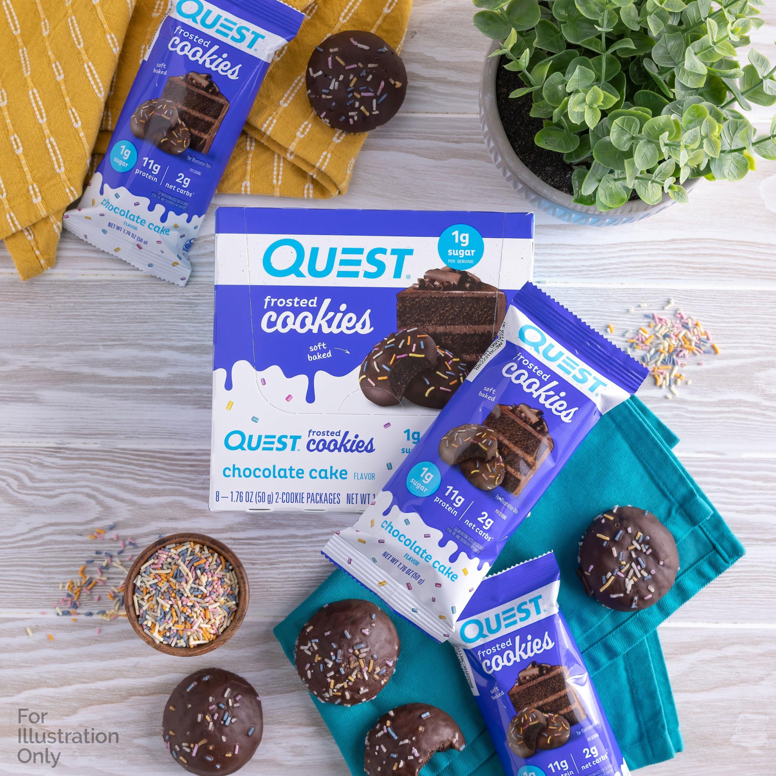 Quest Nutrition Quest Mocha Latte Iced Coffee & Chocolate Cake Frosted Cookies Mix-In Bundle, Protein Snack
