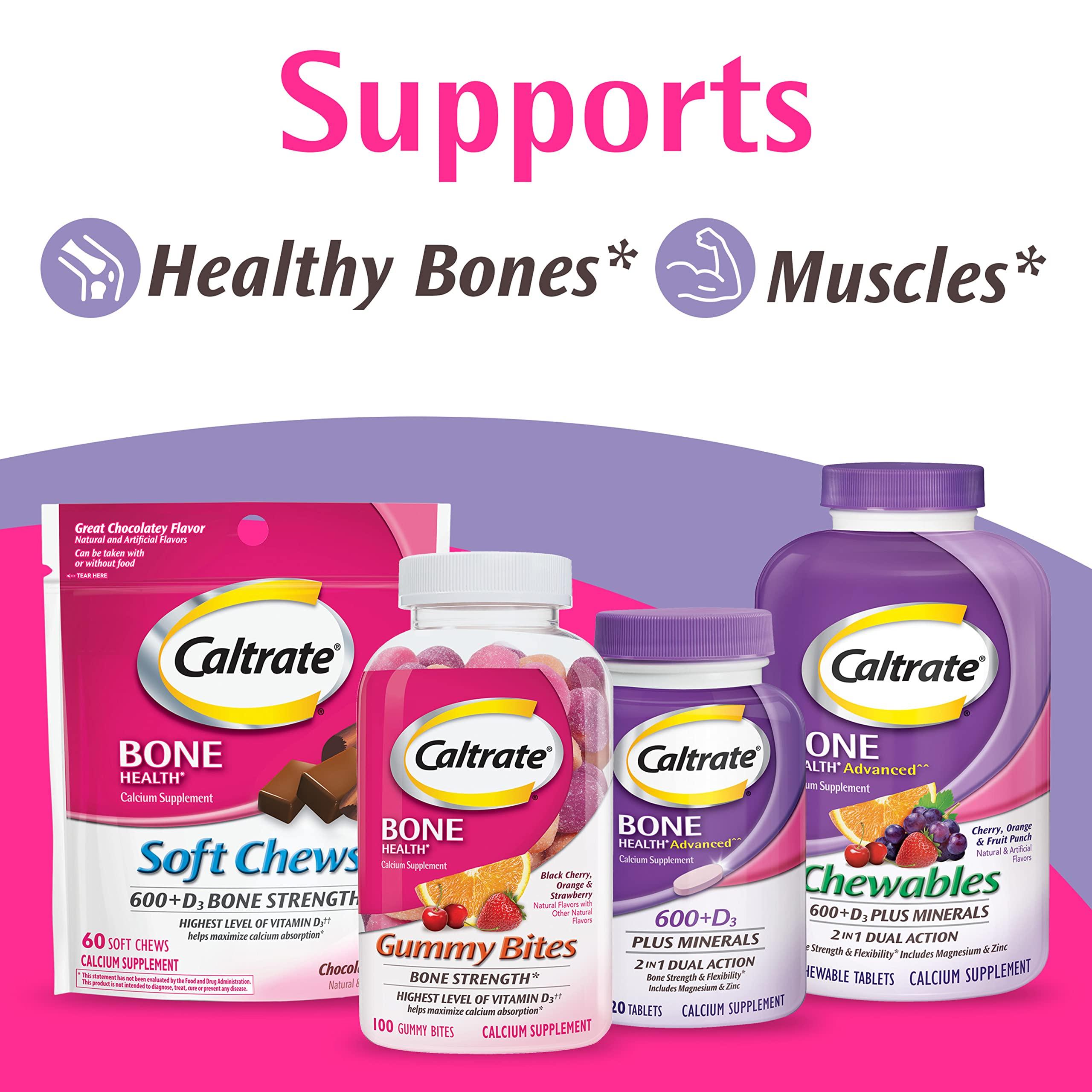 Caltrate Caltrate 600 Plus D3 Calcium and Vitamin D Supplement Tablets, Bone Health Supplements for Adults - 120 Count