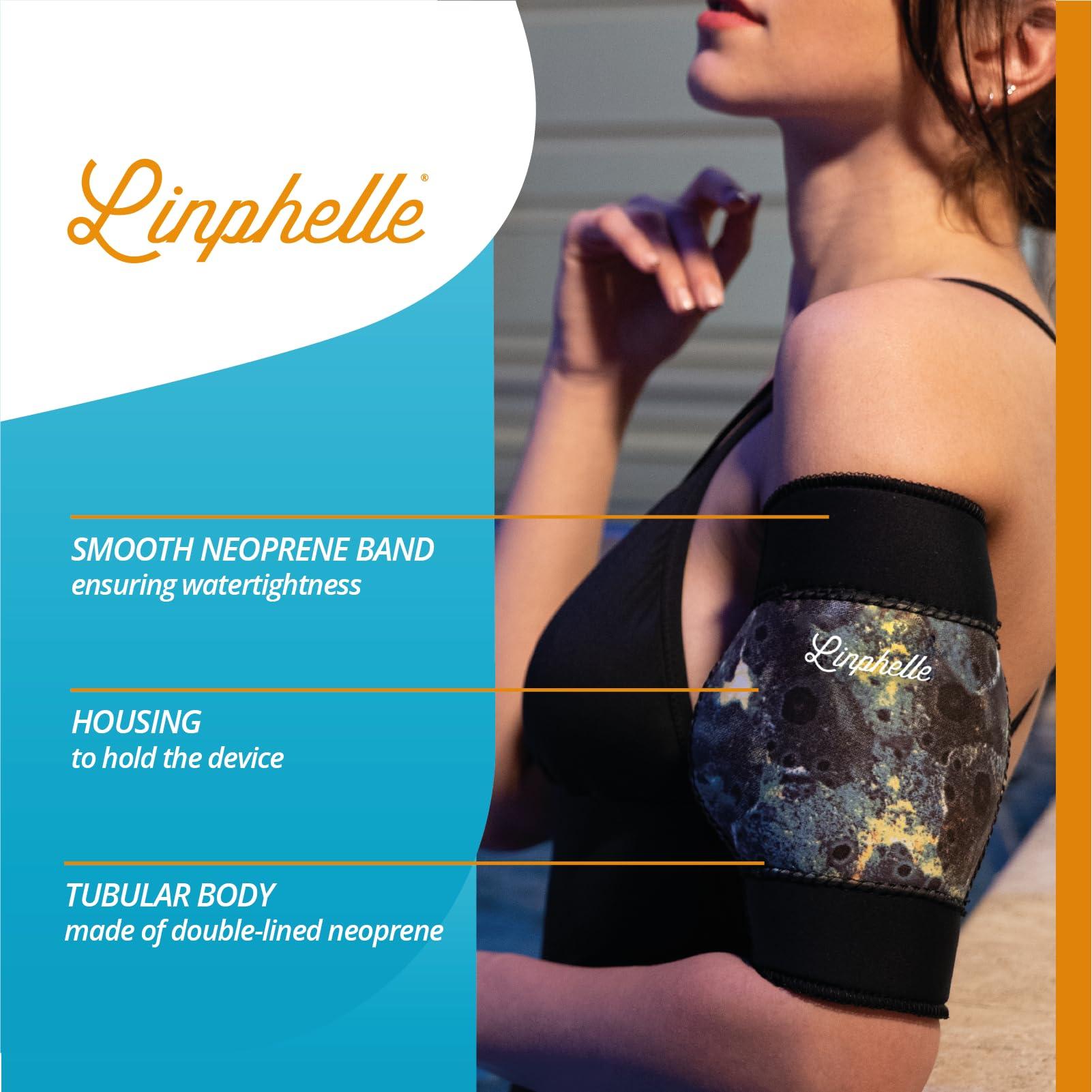 Linphelle Linphelle Waterproof PICC Line Shower Cover PICC Line Sleeve Cover for Upper Arm in Neoprene, Usable for Sea or Pool Bathing, Shower Sleeve for PICC Line, Glucose Sensors, Black, Size XX-Large