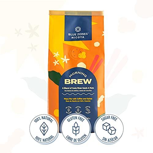 BLUE ZONES Blue Zones Nicoya - Morning Brew, Maya Nut with Coffee and Spices- 100% Natural Ground Coffee Alternative - High micronutrients - Low Caffeine, Gluten & Sugar-Free (12 oz/ 340g)