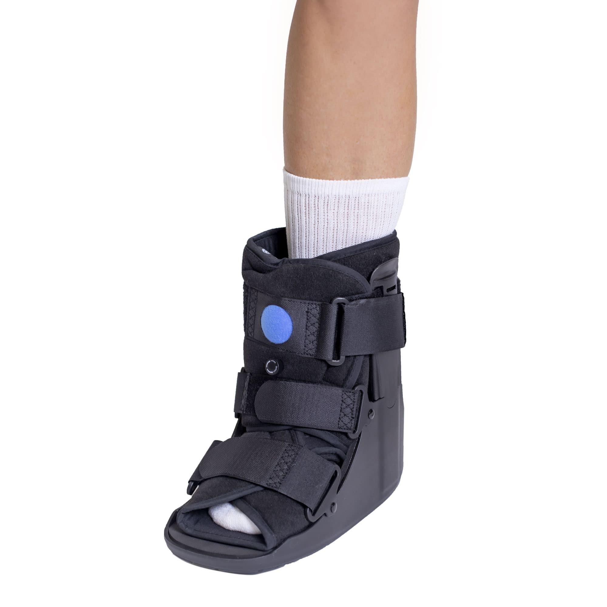 Brace Direct Brace Direct Short Air Walker Cam Fracture Boot - Low Profile For Soft Tissue Injuries, Ankle or Foot Fracture, Sprained Ankle, & Injury Protection and Stabilization Fracture Boot