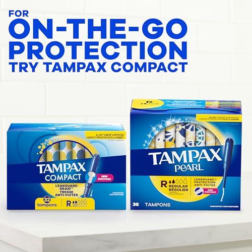 Tampax Tampax Pearl Tampons Ultra Absorbency with BPA-Free Plastic Applicator and LeakGuard Braid, Unscented, 32 Count