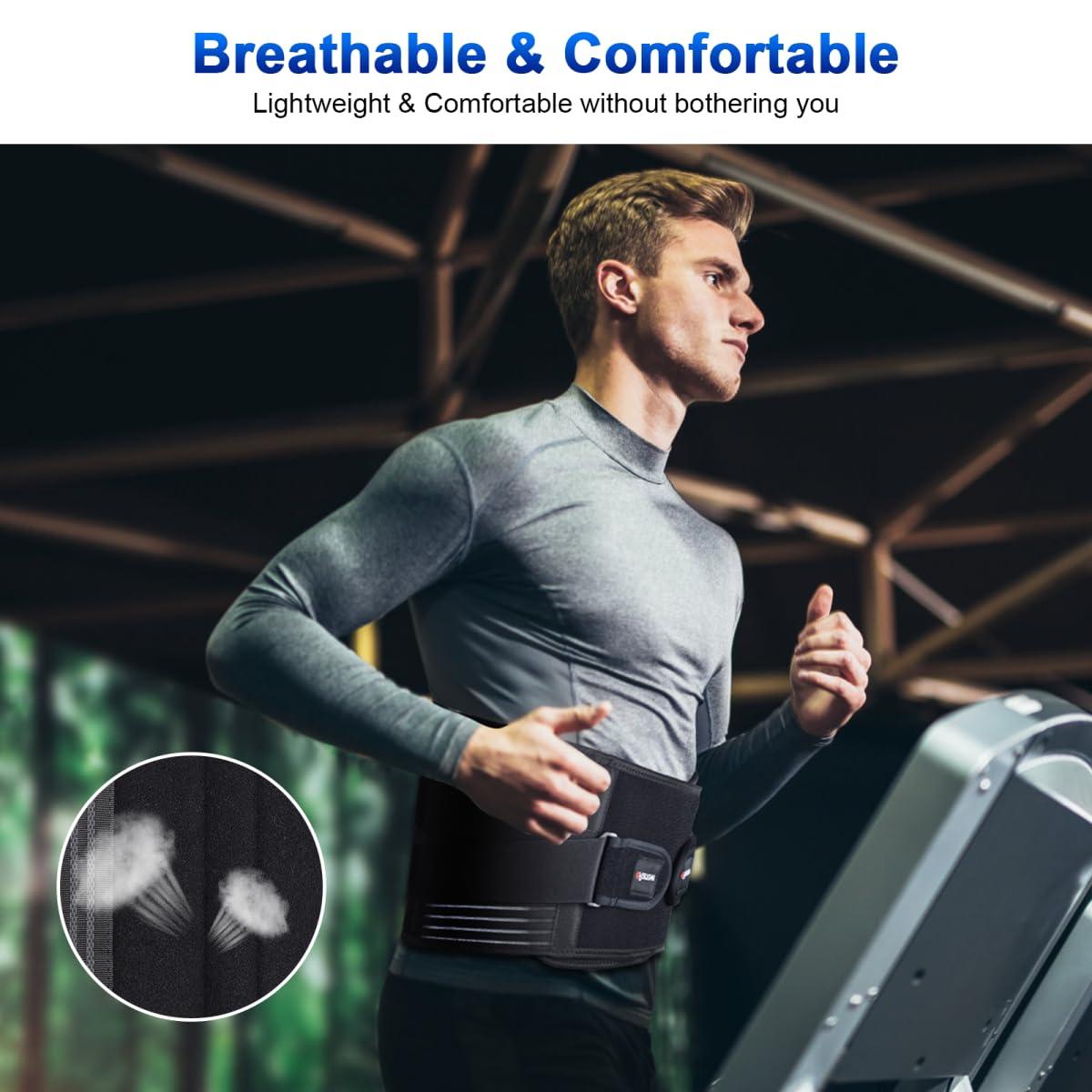 Erarrow Back Braces for Men and Women, Back Support Belt for Lower Back Pain Relief with 6 Stays, Breathable Lumbar Support Belt with Dual Adjustable Straps for Sciatica,Herniated Disc(L)