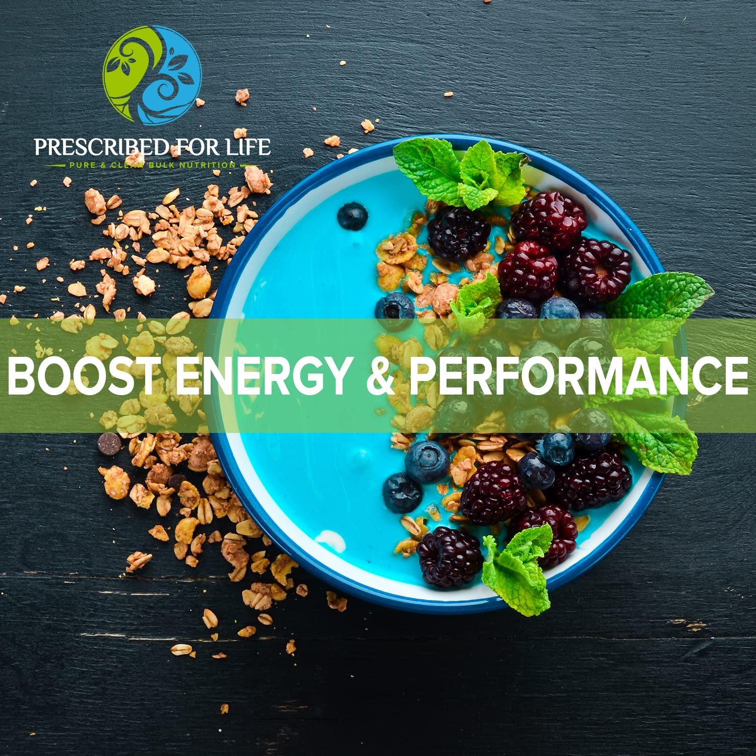 Prescribed For Life Prescribed For Life Blue Spirulina Powder, Pure Vegan Superfood, Gluten Free, Natural, Non GMO, Blue Algae Powder (Phycocyanin), Packed with Protein, Vitamins & Antioxidants (12oz / 340g)