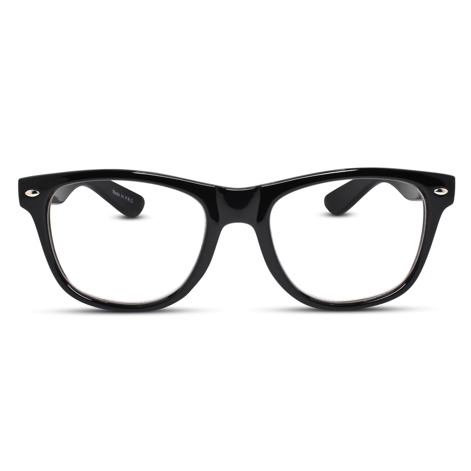 2SeeLife Black Thick Frame Oversized Reading Glasses Men 1.0 To Look Trendy With Clear Vision - Sturdy & Durable Glasses For Men to Fit All Face Shapes - Comfy Readers For Men - Mens Reading Glasses 1.0
