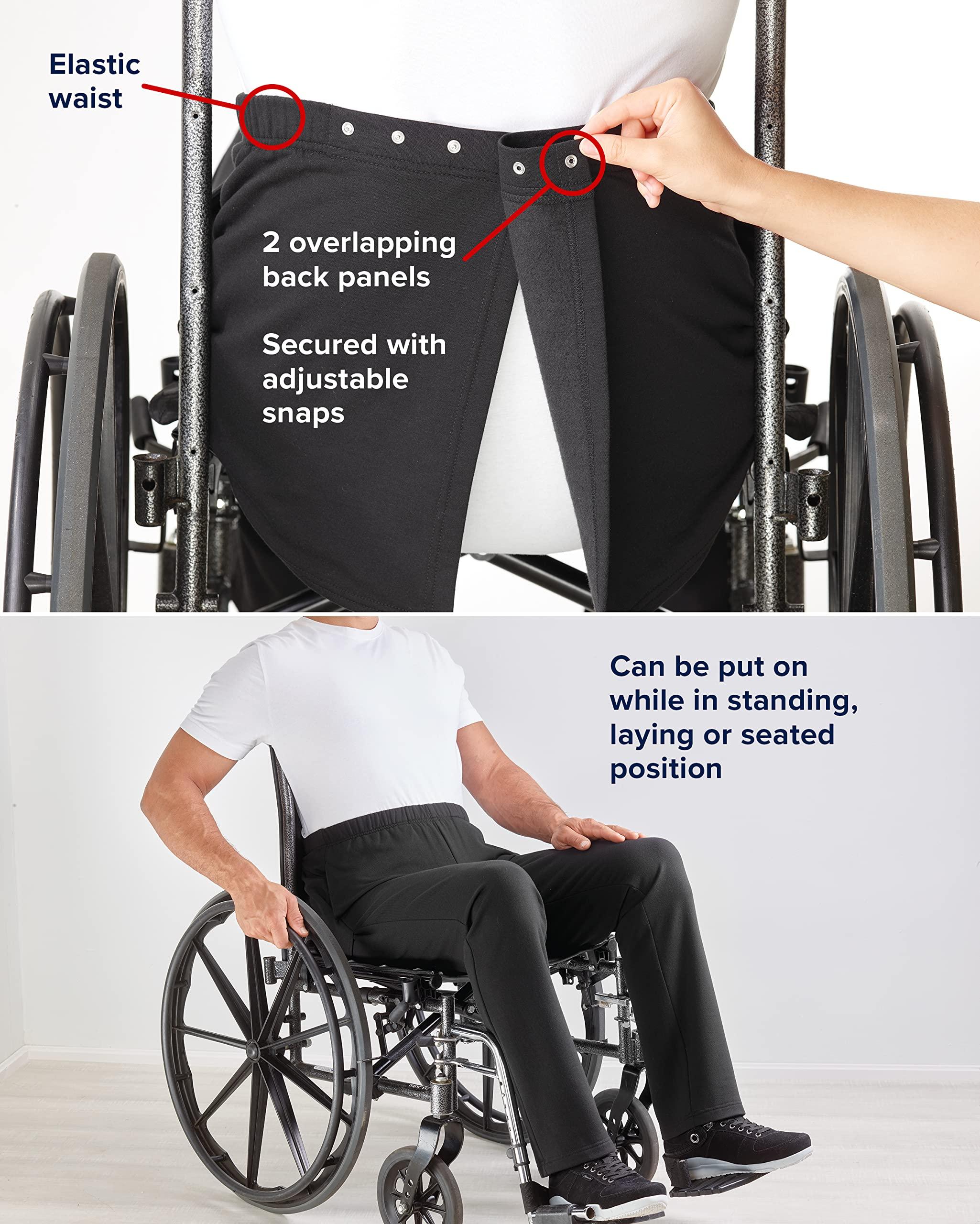 Silvert's Adaptive Clothing & Footwear Men’s Open-Back Adaptive Cotton Trouser Pant - Slate Gray LGE