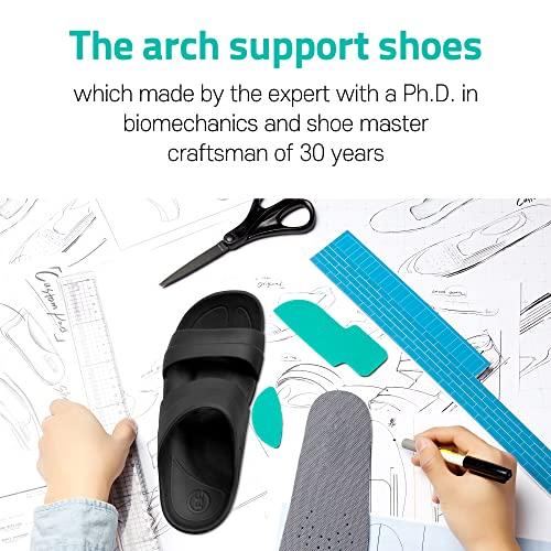 VAROFIT Varofit Arch Support Shoes for Plantar Fasciitis Orthotic Slippers for Flat Feet Women Stress Relief Flip Flops Lightweight Soft Slide Sandals for Men_Whitesoft5