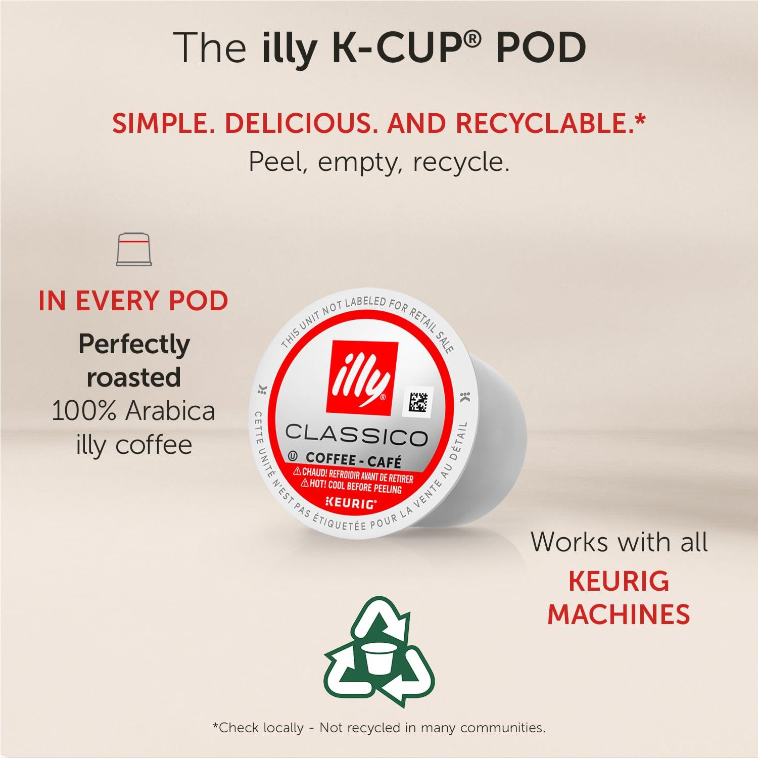Illy Illy Coffee K Cups - Coffee Pods For Keurig Coffee Maker Intenso Dark Roast Notes of Cocoa & Dried Fruit - Bold, Flavorful & Full-Bodied Flavor of Pods Coffee - No Preservatives 20 Count, 4 Pack
