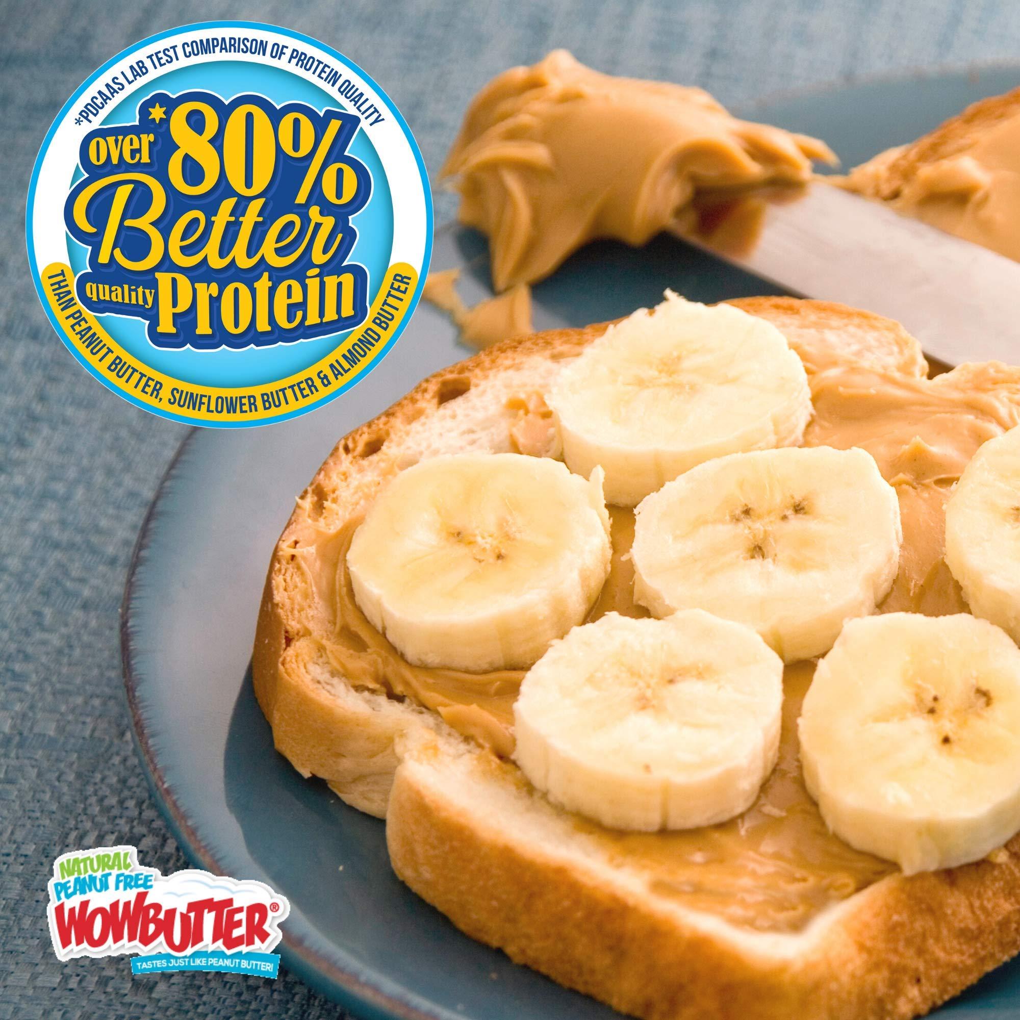 WOWBUTTER WOWBUTTER - Creamy Peanut & Tree Nut Free Spread - 100 Cups - 1.12oz each - Made With Whole Toasted Soy - All Natural Ingredients - Safe for School - Vegan Plant Protein Food - Gluten Free & Non-GMO