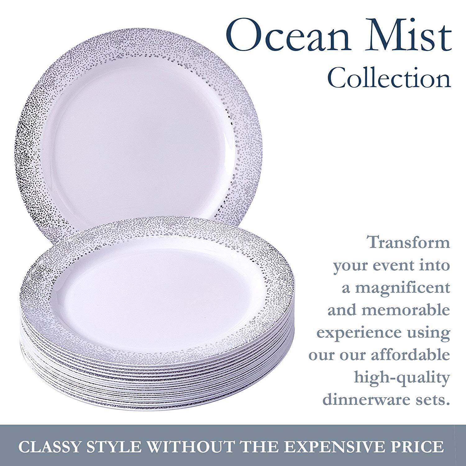 Silver Spoons Silver Spoons DISPOSABLE PLASTIC DINNER PLATES 7.5\' Silver Mist 20 pc