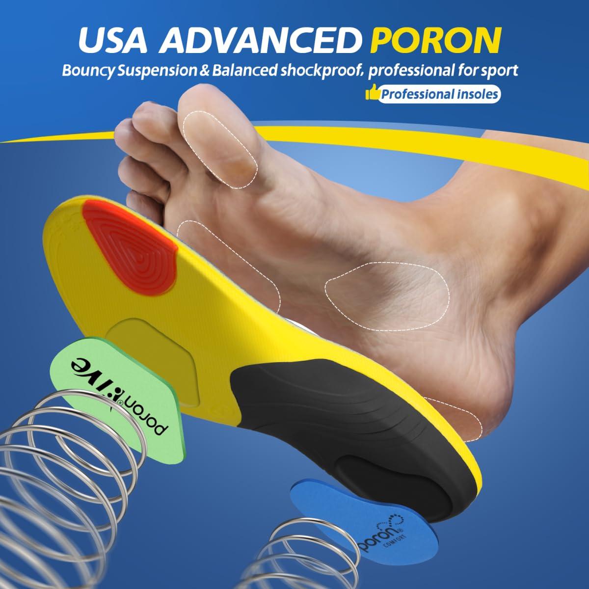 TANSTC TANSTC Insoles for Men Standing All Day Insoles Men Plantar Fasciitis Relief Shoe Inserts for Women Women Orthotics Flat Feet Inserts Relieve Heel Arch Pain Boot Work Shoe Insoles,M