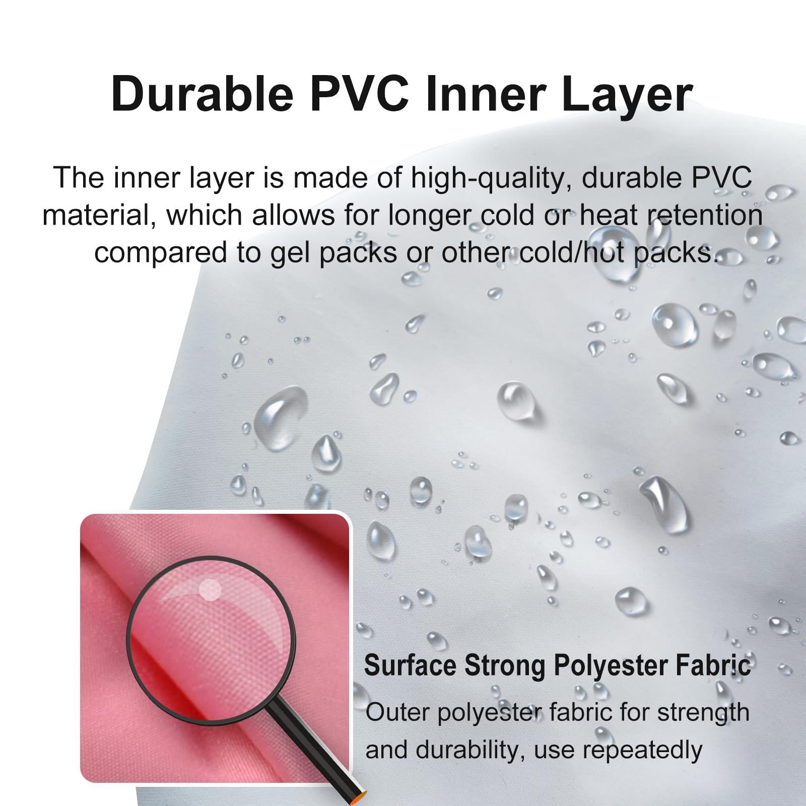 Fythao Ice Bag, Ice Packs for Injuries Reusable 9\", Hot Water Bag for Pain Relief, Hot & Cold Therapy, Cold Pack Pink