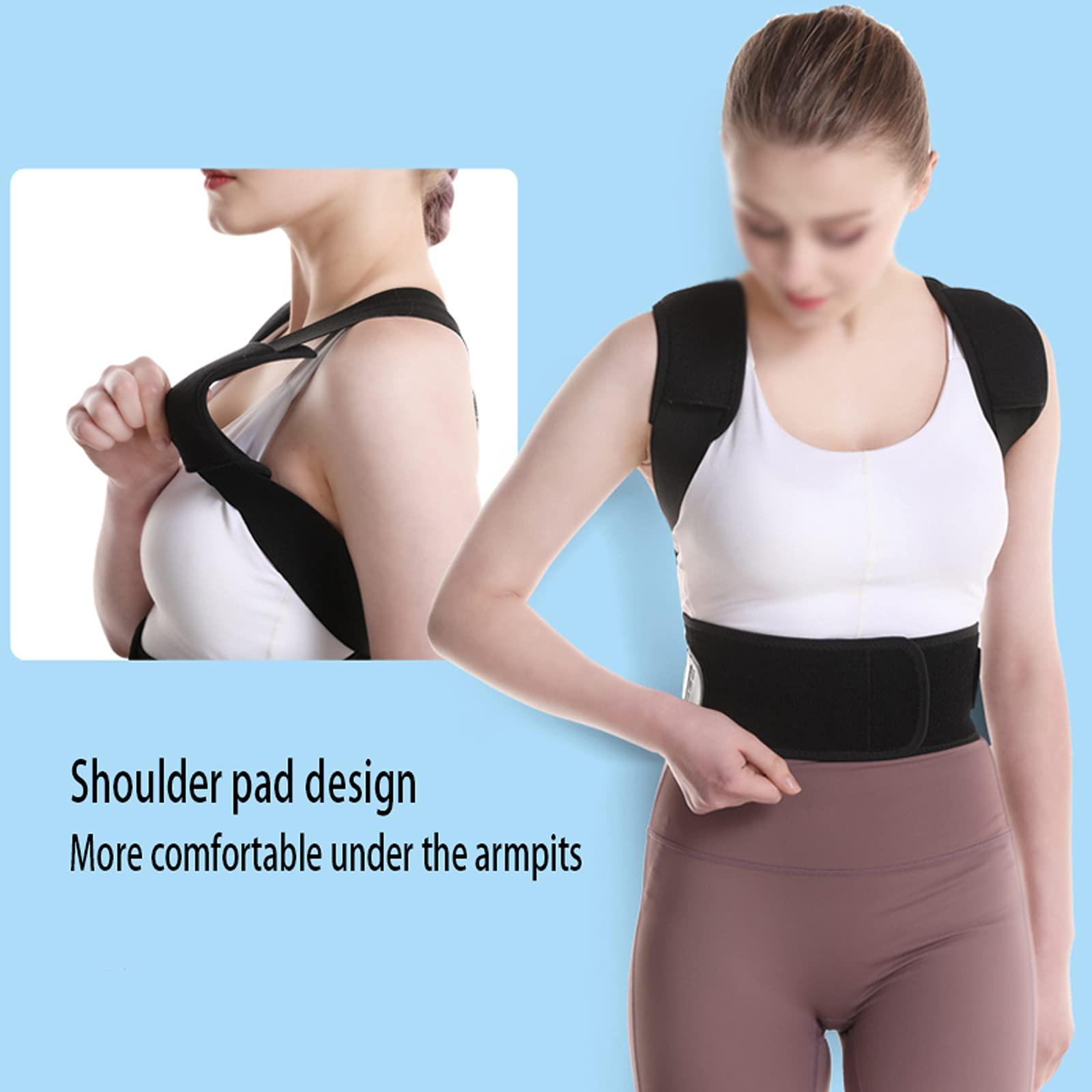 BAFAFA BAFAFA Posture Corrector Corrective Shaping Belt High Elasticity Adjustable Breathable Support for Spine Brace Back Shoulder Clavicle Support Neck Pain Relief,Black,XL