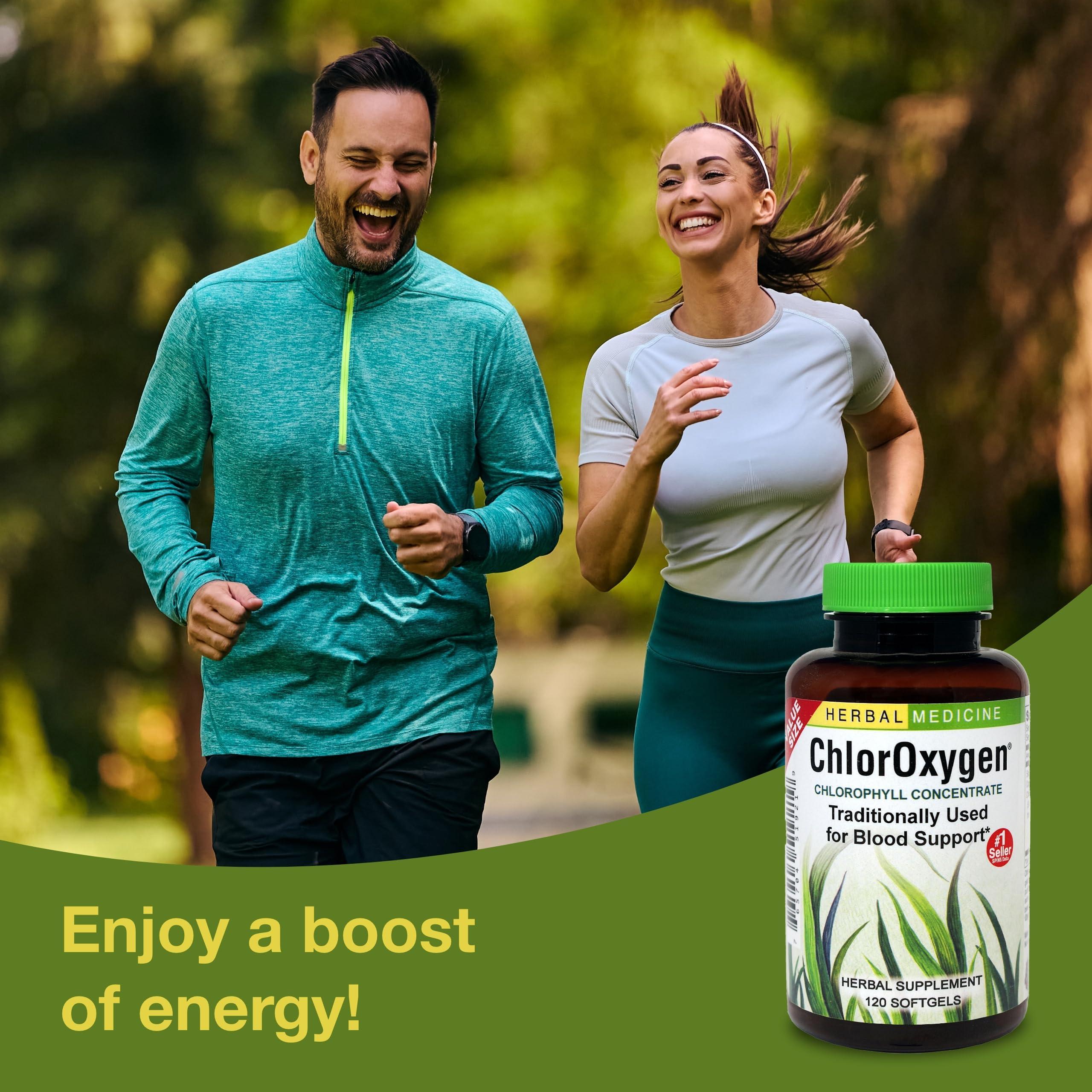 Herbs Etc. Herbs Etc. ChlorOxygen Chlorophyll Concentrate - Aids Healthy Blood Circulation - High-Altitude Environment Support - Energy Support - 120 Softgels (120 Servings)