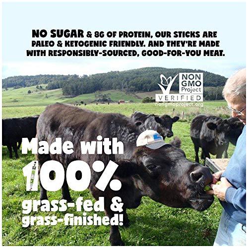 Sogo Snacks Garlic, Sogo Snacks, Sugar Free Beef Jerky, Non-GMO Grass-fed Beef Sticks. No Nitrates, Gluten, Soy, MSG, Dairy, or Nuts. Paleo, Whole30, & Keto Snack (Garlic-ISR, 1-oz, 48 Cnt)