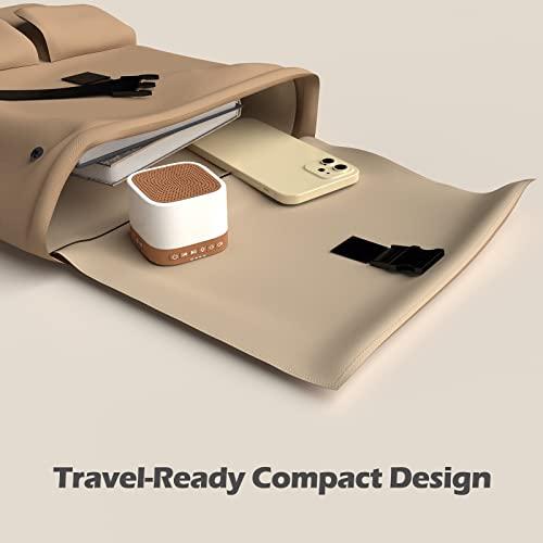 BUFFBEE Buffbee Sound Machine with Night Light - White Noise Machine for Sleeping, 20 Soothing Sounds, 10-Color Adjustable Brightness, 32-Level Volume, Sleep Timer, Wood Grain