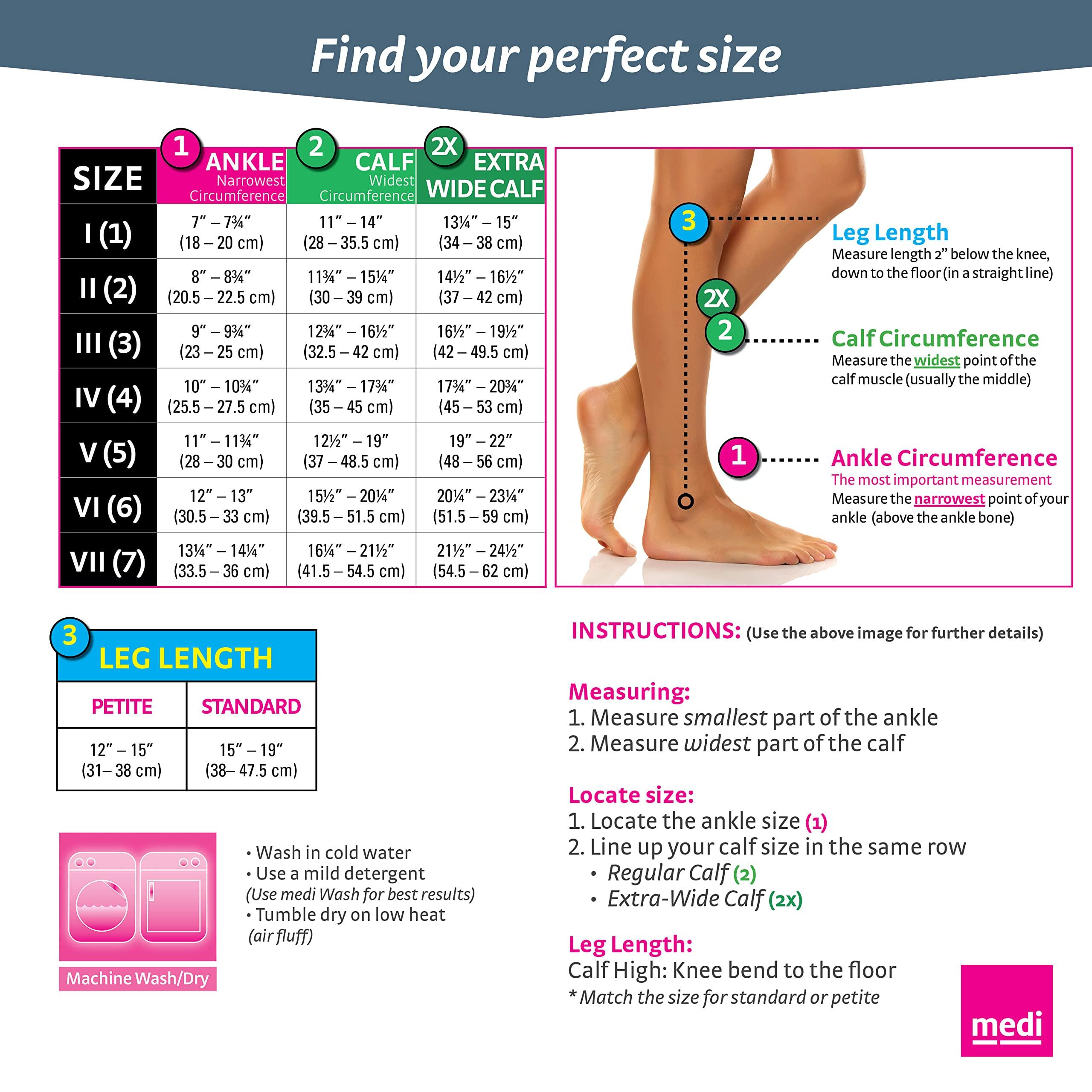 mediven mediven Plus for Men & Women, 20-30 mmHg - Open Toe, Knee High Compression Socks, Extra Wide II-Petite, Beige