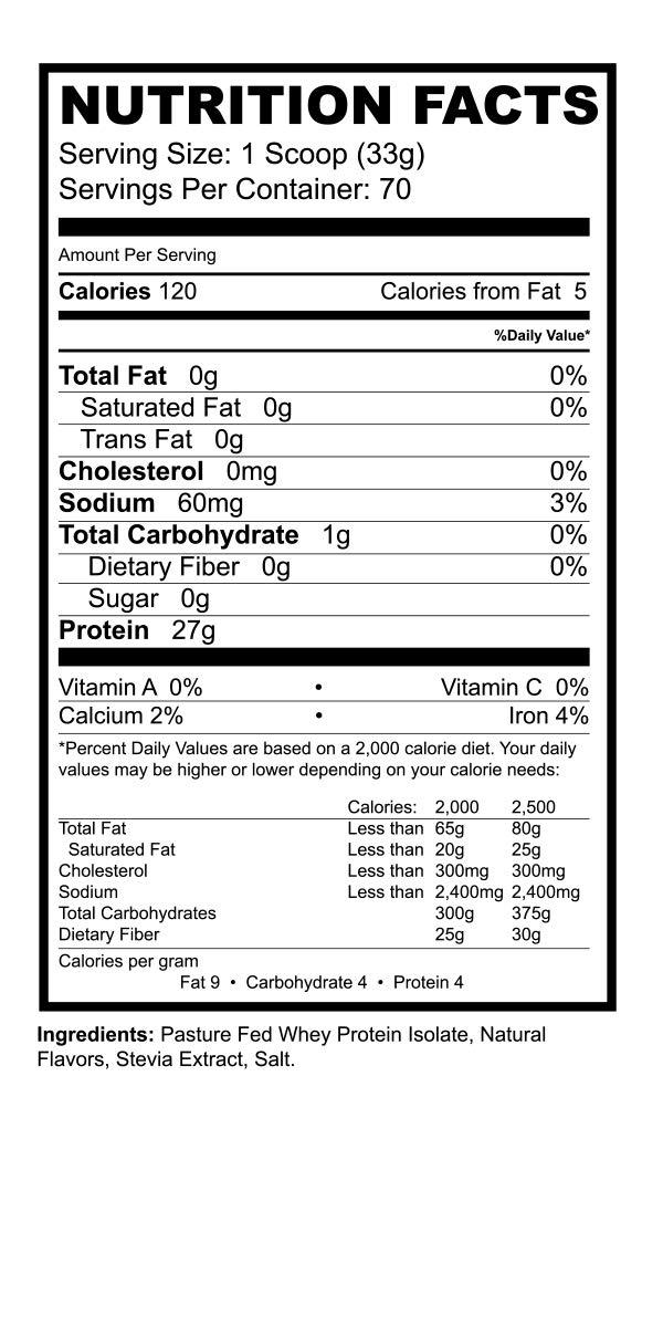 BioHealth Nutrition Precision ISO Vanilla (2 lb) | 100% Premium Pasture Fed Whey Protein Isolate