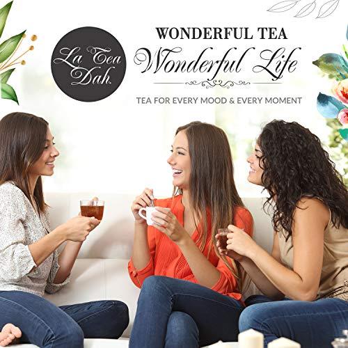 La Tea Dah Hibiscus Flower Herbal Tea by La Tea Dah | Premium Caffeine Free Hibiscus Tea Bags Blended in the USA | Delicious as Hot or Iced Tea | Floral Tea Gift Collection (12 Decaf Sachets)