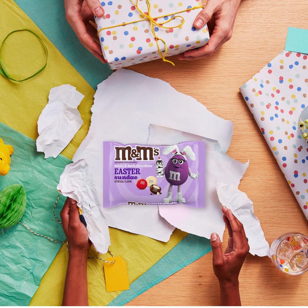 M&M\'S M&M\'S White & Dark Chocolate Easter Sundae Candy, 7.44 oz Bag