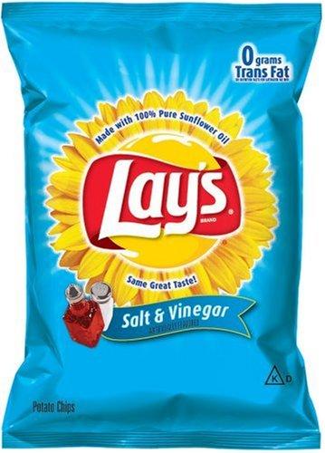 Lay\'s Lay\'s Potato Chips, Salt & Vinegar, 1.5-Ounce Large Single Serve Bags (Pack of 64)