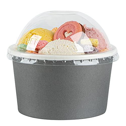 Restaurantware LIDS ONLY: Dome-Shaped Lids, 50 Transparent Plastic Lids For 12 Ounce Coppetta To Go Cups - Cups Sold Separately, Disposable, Clear Plastic Dessert Cups Lids, For Dessert Takeaways- Restaurantware