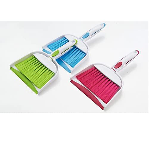 BSMstone BSMstone Mini Broom and Dustpan Set-Mini Whisk Set for Desk, Housekeeping, Office, Kitchen, Pet Nest, etc.,Daily Cleaning Necessity Plastic Mini Dustpan Set (Light Blue)