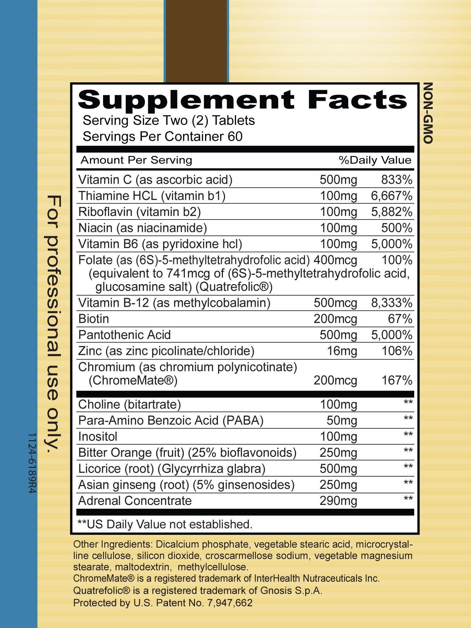 Priority One Nutritional Supplements Priority One Vitamins Mega Stress 120 Tablets - B Vitamin Complex with The Benefits of Adrenal