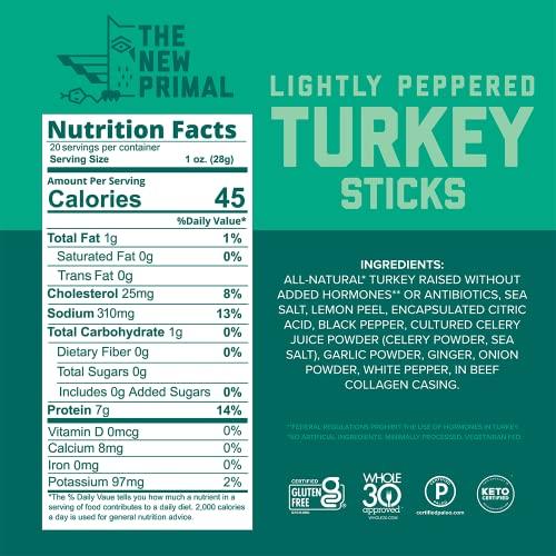 The New Primal The New Primal Jerky Turkey Stick 1 oz, 1 Ounce (Pack of 1) (4003)