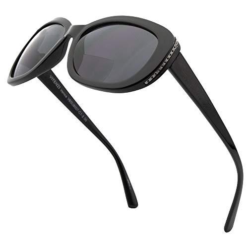 VITENZI VITENZI Sunglasses with Readers for Women, Reader Sunglass with Bifocals, Vintage Tinted Reading Sun Glasses, Venice in Black