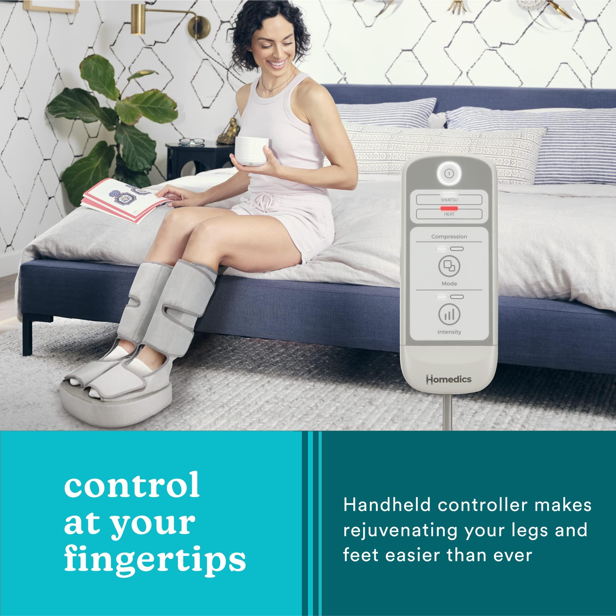 Homedics Homedics Leg & Foot Massager, Deep Kneading Shiatsu, 360-Degree Leg Massager, Soothing Heat, Multiple Massage Modes, Calf to Toe Muscle Relaxation, Compact and Portable