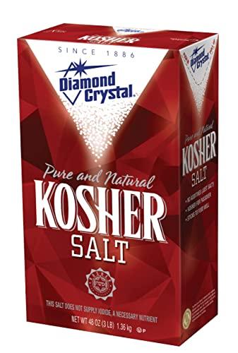 Diamond Crystal Diamond Crystal Kosher Salt – Full Flavor, No Additives and Less Sodium - Pure and Natural Since 1886-3 LB (Full Case of 9 ct)…