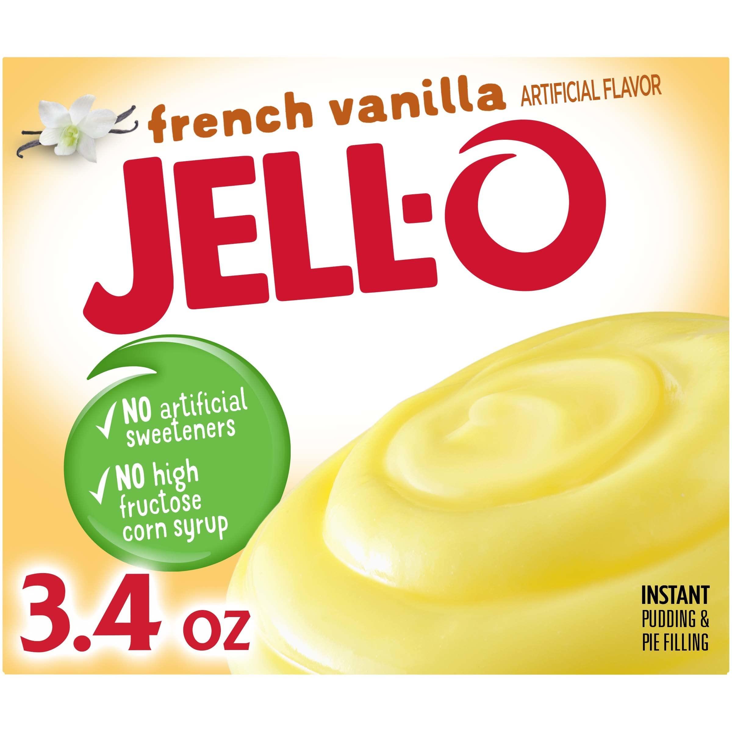 Jell-O Jell-O Instant Pudding & Pie Filling, French Vanilla, 3.4-Ounce Boxes (Pack of 24)