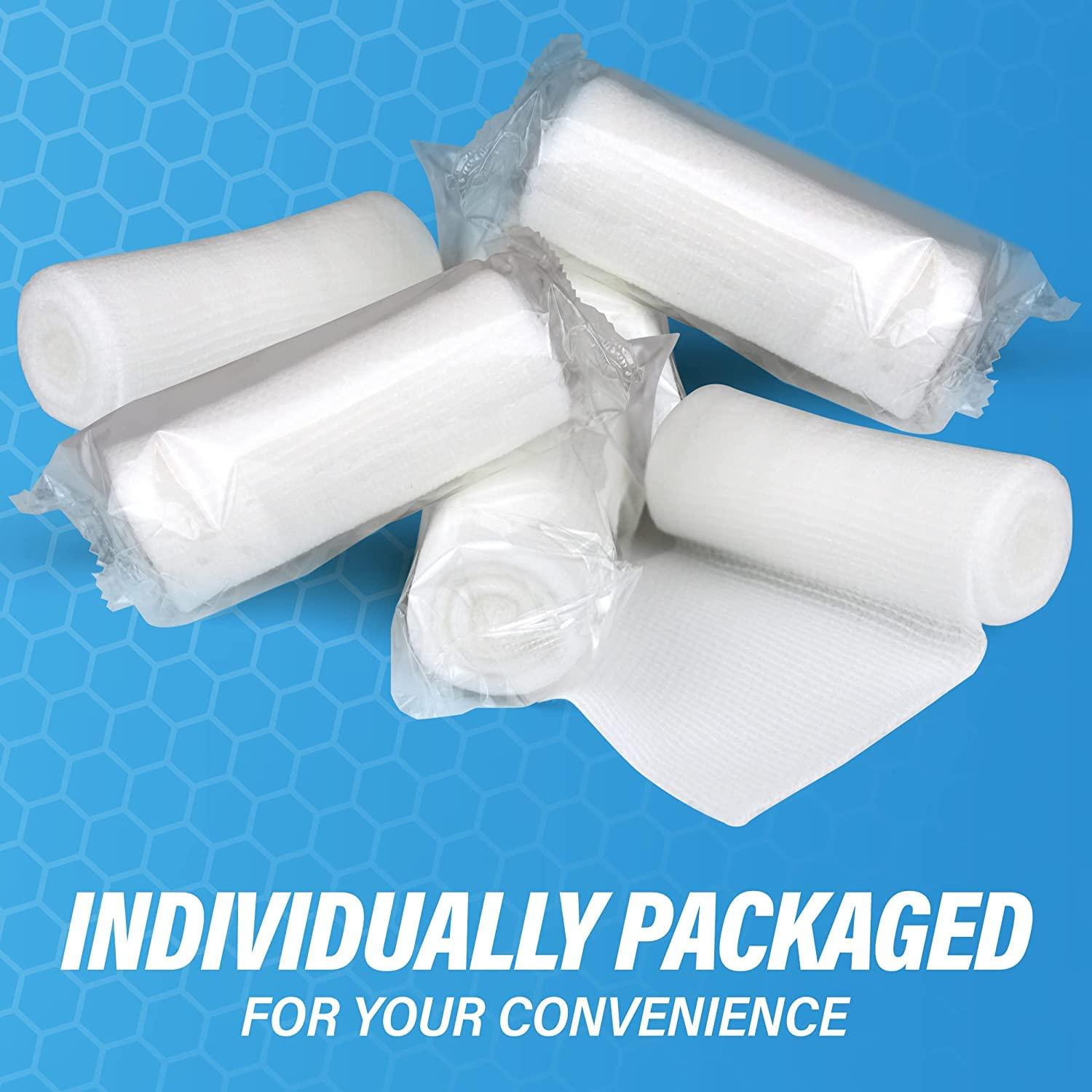 Affordtex Gauze Rolls Rolled Gauze- Medical Tape Included - Flexible, Stretchable 3 x 4.1 Yards Bandage Wrap for Wound Dressing 20 Rolls.