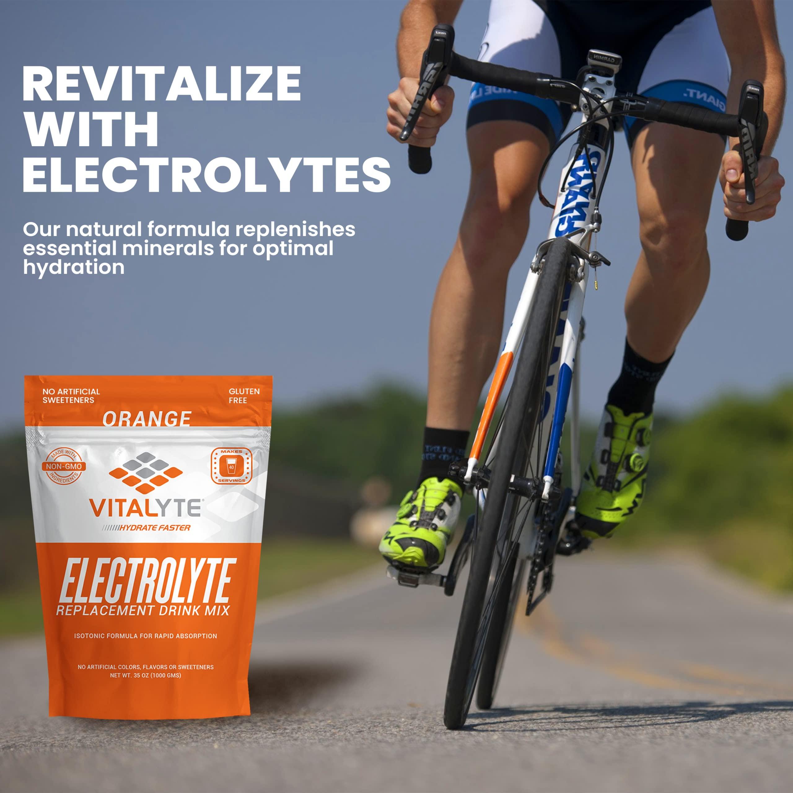 Vitalyte Vitalyte Electrolyte Powder Drink Mix Bundle, 1 Standup Pouch + 25 Count Packet, Gluten Free Post Workout Powder Drink Mix, Orange Flavor