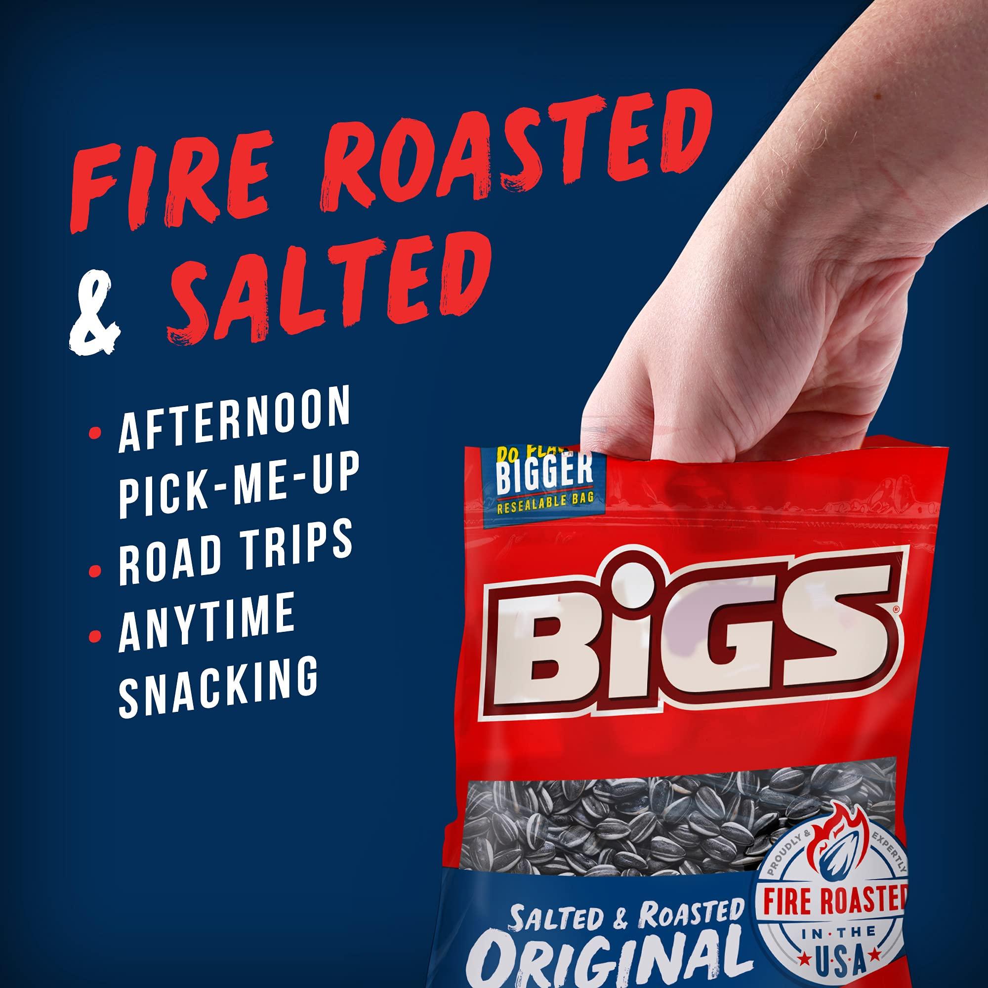 BIGS BIGS Salted & Roasted Original Sunflower Seeds, Keto Friendly Snack, 5.35-oz. Bag (Pack of 12)