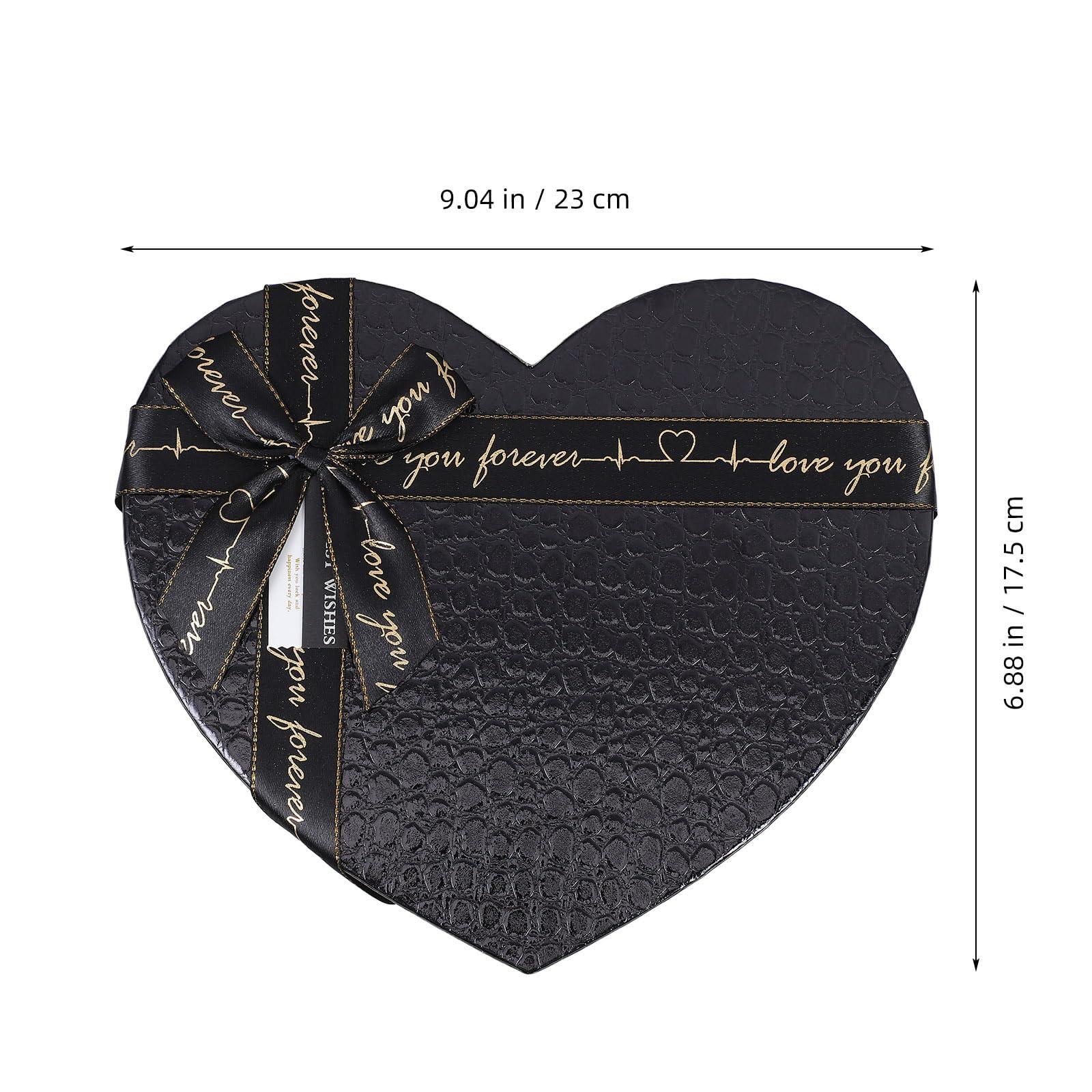 STOBOK STOBOK Heart Shaped Box Valentine\'s Day Heart Gift Box Black Packing Case Heart Shaped Container Box Jewelry Container for Valentine Wedding Birthday Present Supplies