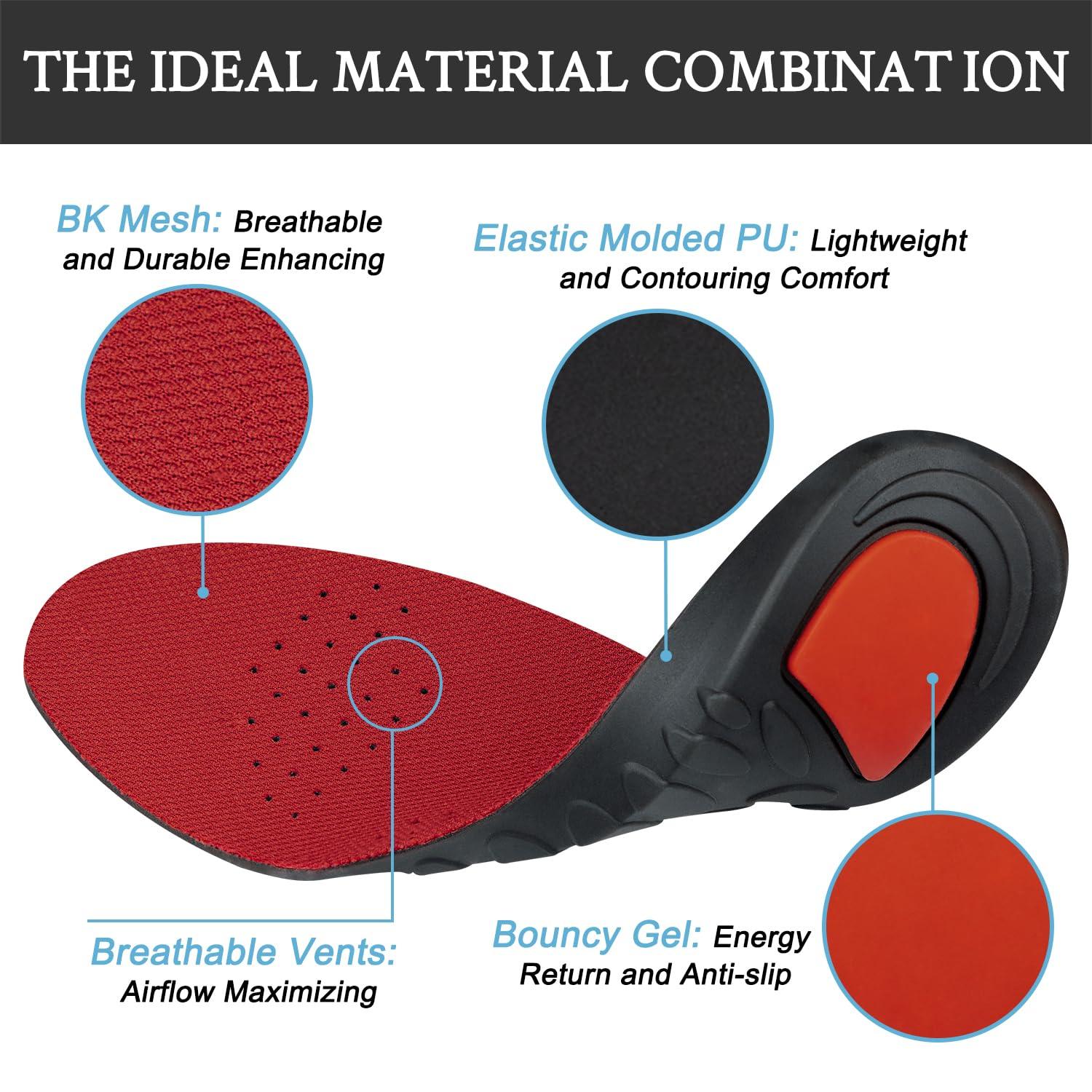 Endoto Endoto Replacement Insoles for Thorogood Boot Shoes, Footwear Inserts for Men & Women Shock Attenuation & Anti Fatigue(Size: US XS / M4-M5.5 / W6-W7.5)