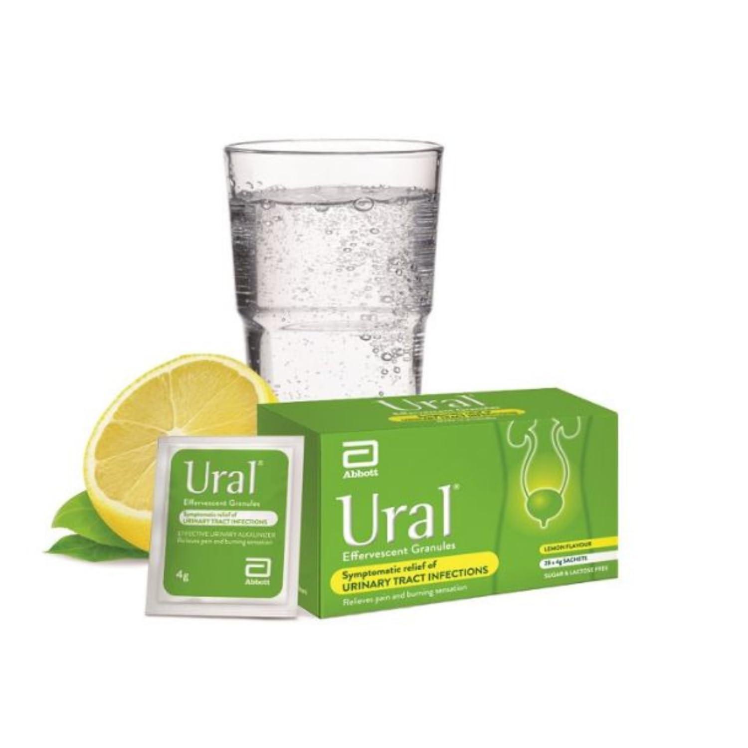 Ural Ural Effervescent Powder 4G * 28 Sachets Urinary Alkalinizer Cystitis Relief