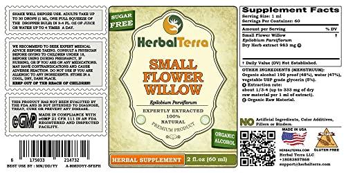 Herbal Terra LLC Small Flower Willow (Epilobium parviflorum) Tincture, Dried Herb Liquid Extract (Brand Name: HerbalTerra, Proudly Made in USA) 5x2 fl.oz (5x60 ml)