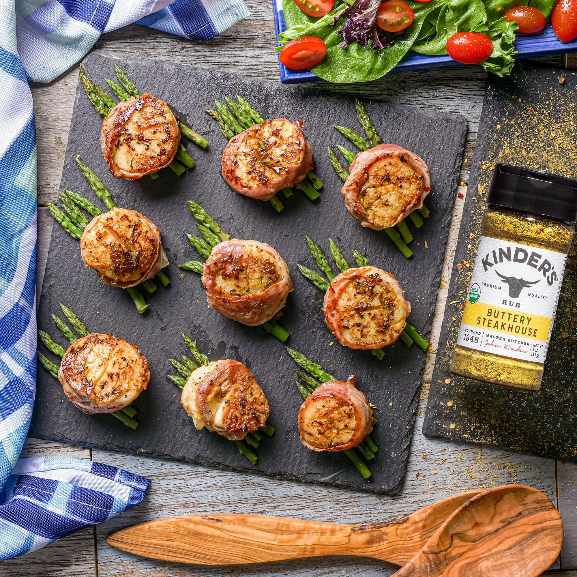 KINDER'S Kinder\'s Organic Buttery Steakhouse Rub, Premium Quality Seasoning, MSG Free, USDA Certified Organic, 3 oz (2 Pack)