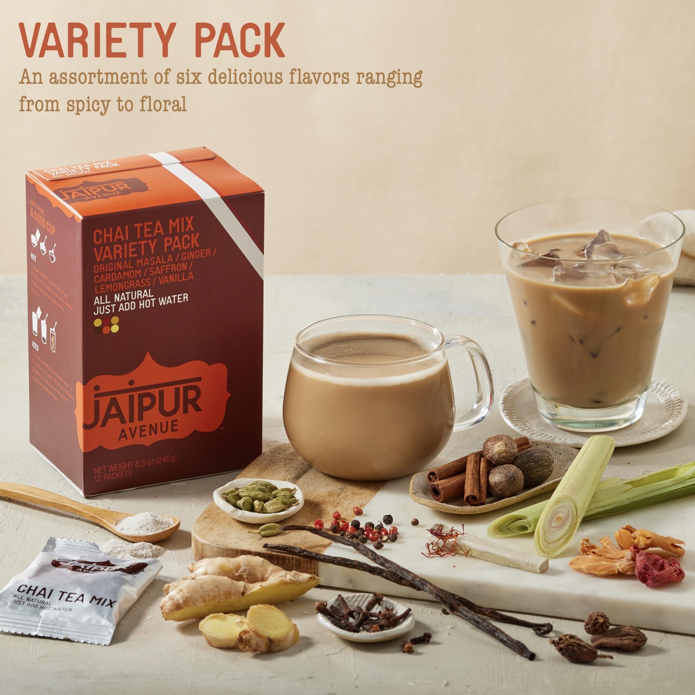 Jaipur Avenue Jaipur Avenue Chai Tea Mix - Variety Pack with All 6 Flavors (12 Servings)