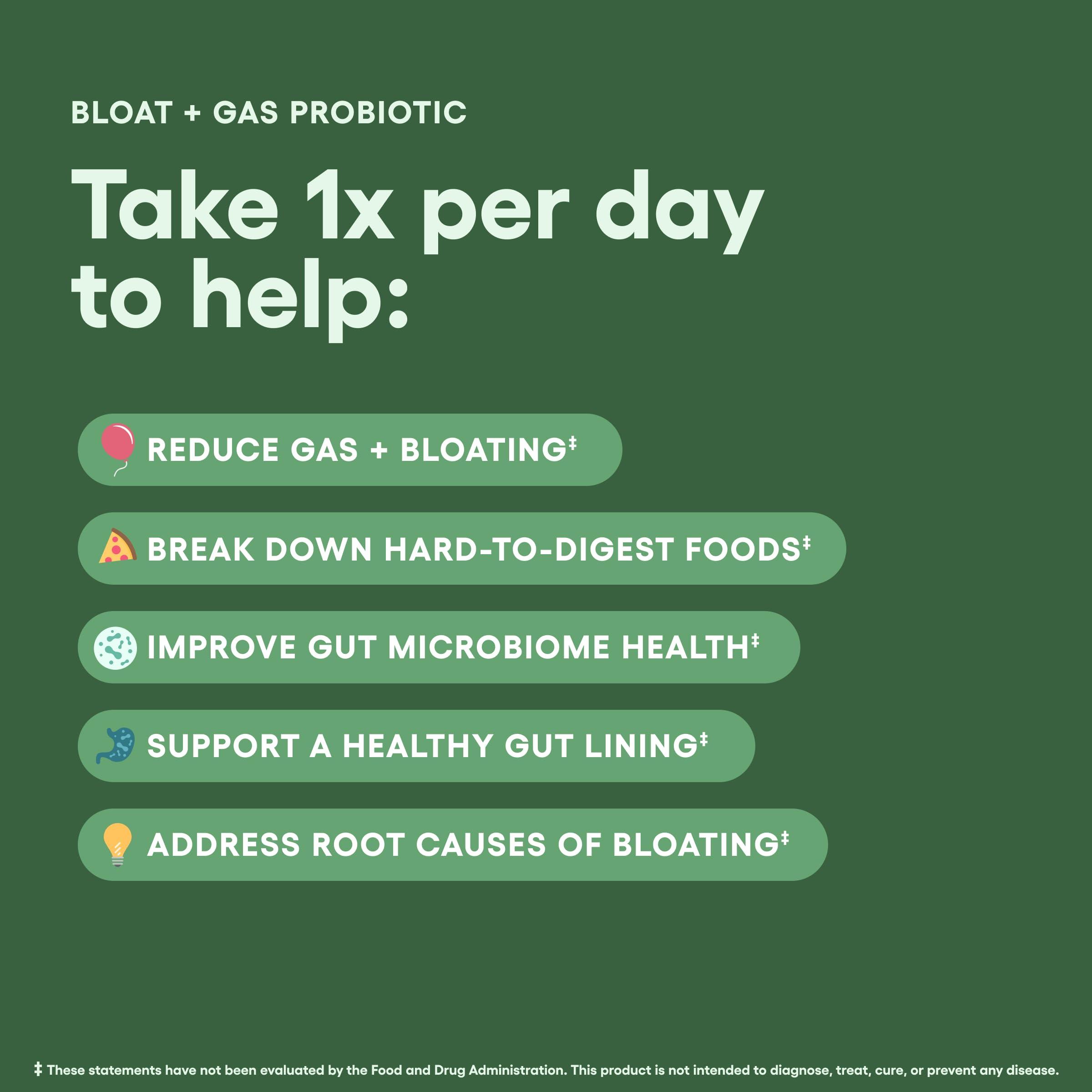 Physician\'s CHOICE Physician\'s CHOICE Bloat & Gas Probiotic 5-in-1 Proactive Support + Daily Relief - Digestion & Gut Health- Herbals, Digestive Enzymes, Post & Prebiotics - Gas Relief for Adults - Women & Men - 30ct
