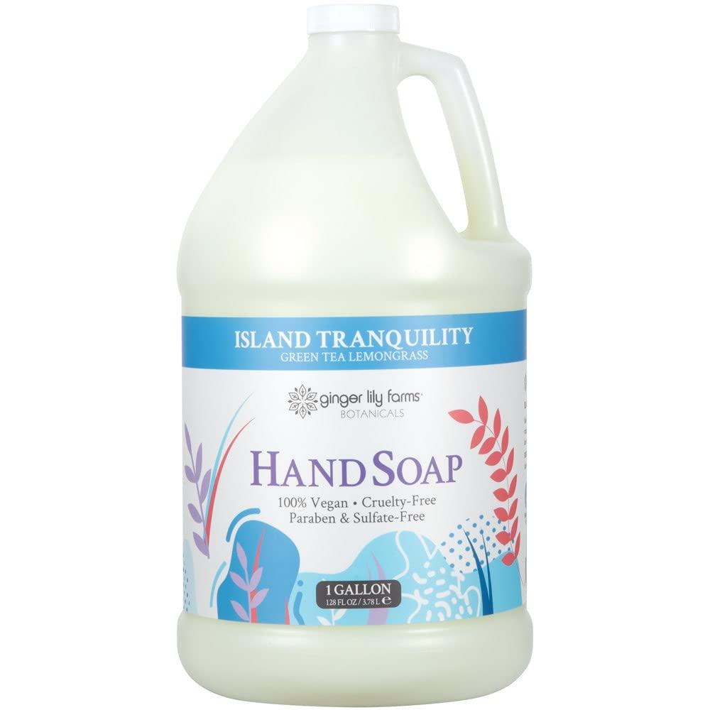 Ginger Lily Farms Ginger Lily Farms Botanicals Plant-Based Liquid Dish Soap, Concentrated Formula & Botanicals All-Purpose Liquid Hand Soap Refill, Island Tranquility