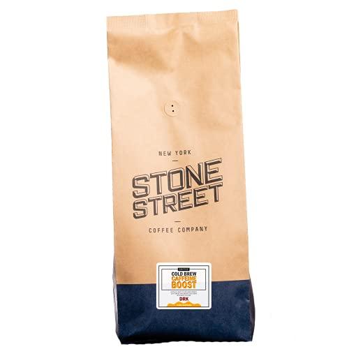 STONE STREET COFFEE COMPANY Stone Street Cold Brew Coffee, High Caffeine ‘Boost Blend’, Coarse Ground Coffee, Dark Roast, 2 LB
