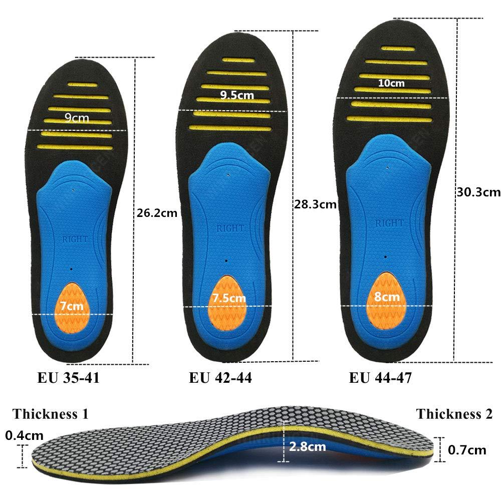 LLIMUE LLIMUE 2 Pieces EVA Orthopedic Insoles Orthotics Flat Foot Health Sole Pad for Shoes Insert Arch Support Pad,Black,M