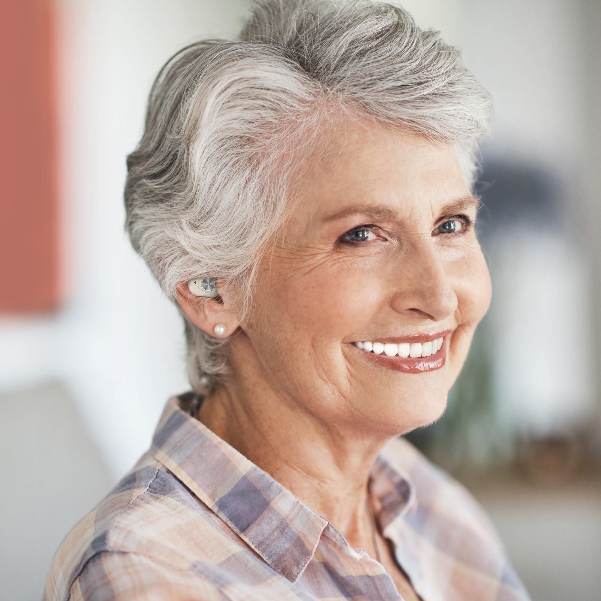 FORTEMOTUS Hearing Aids for Seniors with Hearing Loss, New Rechargeable 16-Channel Digital Hearing Aid with Intelligent Noise Cancelling, Invisible Hearing Amplifier With Portable Charging Case(Black)