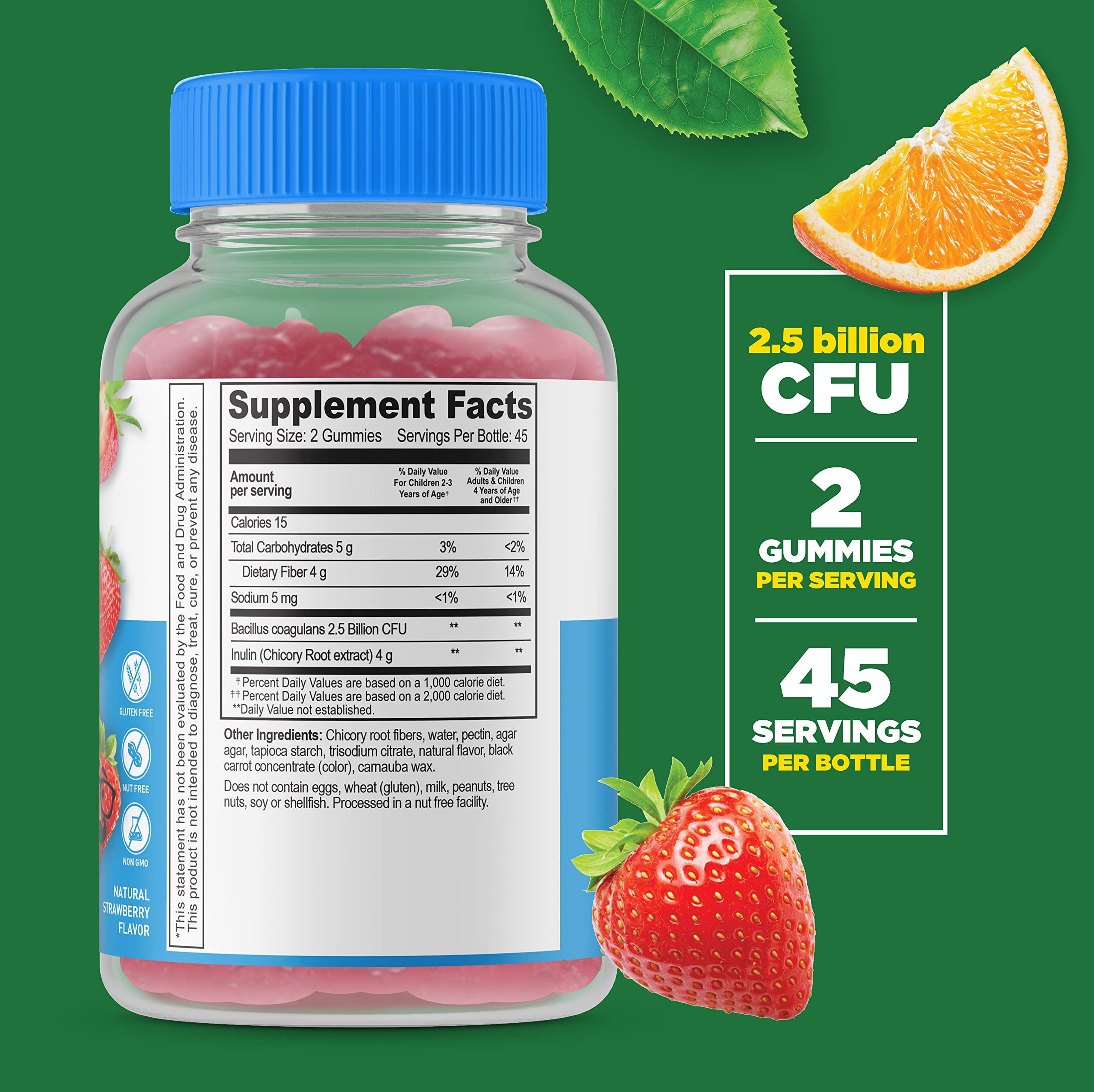 Lifeable Lifeable Sugar Free B Complex Kids + Probiotic + Prebiotic Fiber Kids, Gummies Bundle - Great Tasting, Vitamin Supplement, Gluten Free, GMO Free, Chewable Gummy